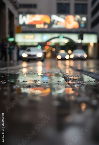 Wallpaper Mural city street with cars parked on the side of it Torontodigital.ca