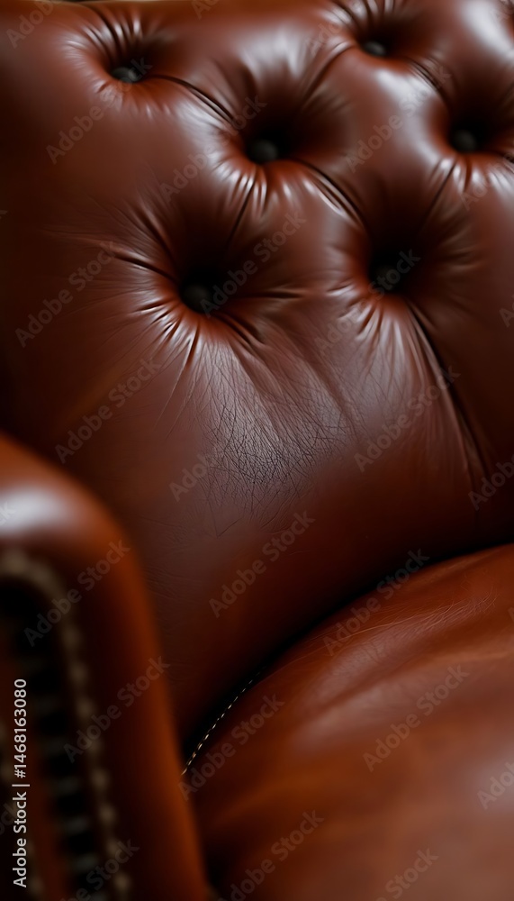 close up of a brown leather chair close up of a brown leather chair