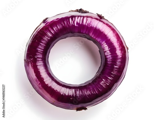 Red Onion Ring, Isolated on White