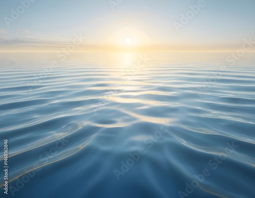 Serene Sunset Over Calm Ocean Waters