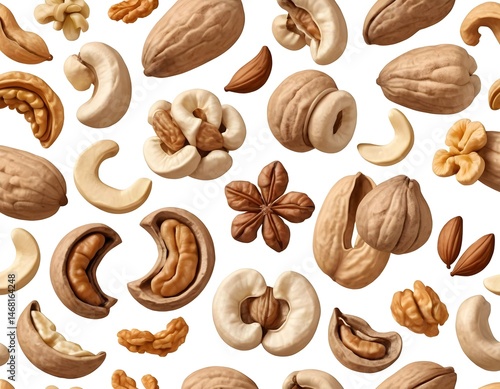 Assorted Nuts Seamless Pattern