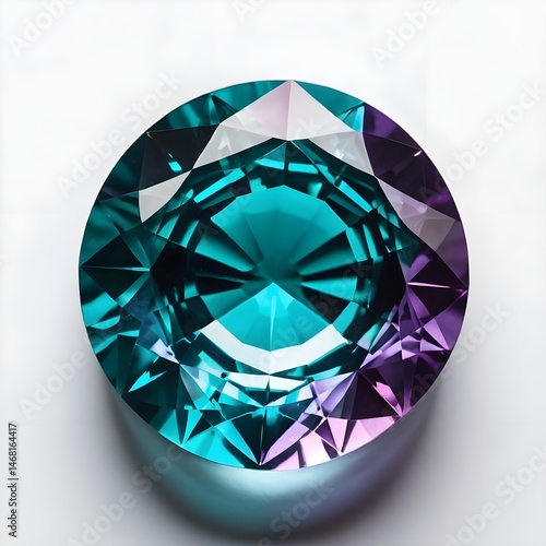 Radiant Bi-Color Gemstone Teal and Amethyst