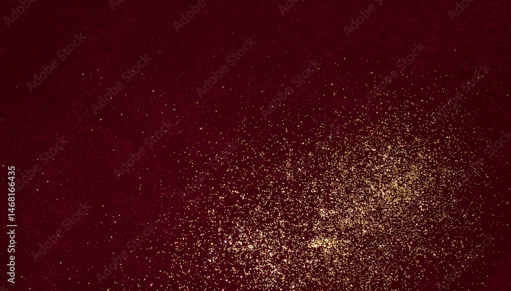 Obraz premium 深みのあるボルドー色のビロード調背景に、 均一に散りばめられた微細なゴールドスパークルが高級感を引き立てます