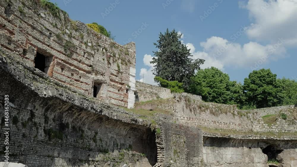 Brescia, Italy - April 29, 2025 - Walking through the historic center of the city Brescia, Italy - April 29, 2025 - Walking through the historic center of the city