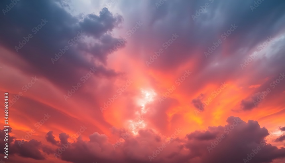 Fototapeta premium sun is setting over the clouds in the sky