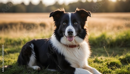 Happy Border Collie in Golden Hour