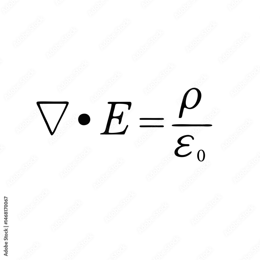 Φωτογραφία Icon of Gausss law for electricity, one of Maxwells equations, nabla dot E equals rho over epsilon naught