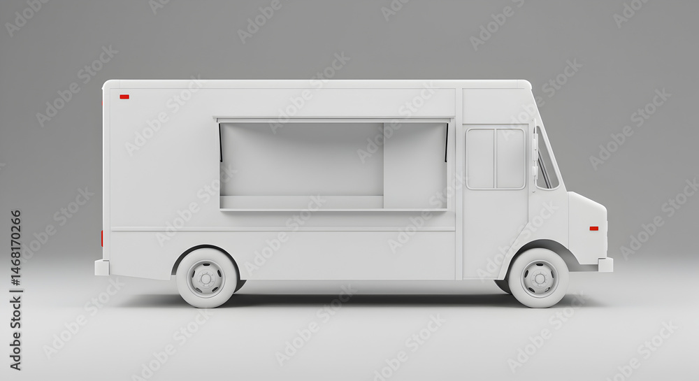 White Food Truck isolated on white background