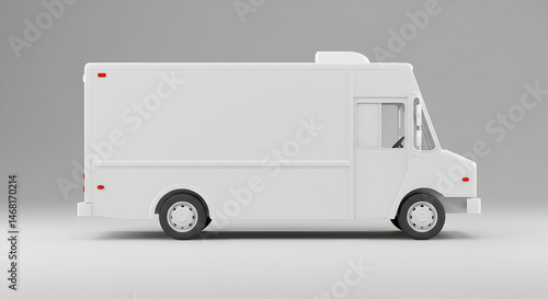Obraz na płótnie White Delivery Van Mockup Isolated on White Background w salonie