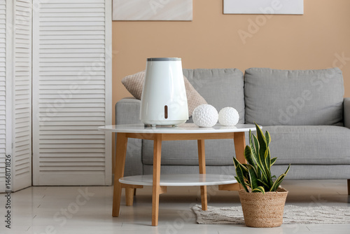 Air humidifier on table and...