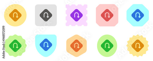 Editable u turn vector icon. Map, location, navigation. Part of a big icon set family. Perfect for web and app interfaces, presentations, infographics, etc