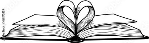 The book opens with two hearts in the shape of a heart
