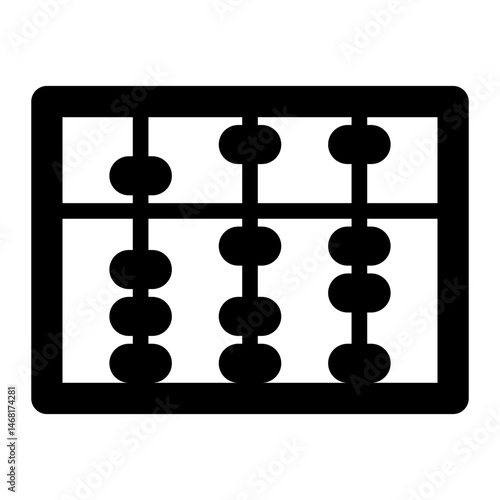 beads frame glyph icon for abacus stem calculation