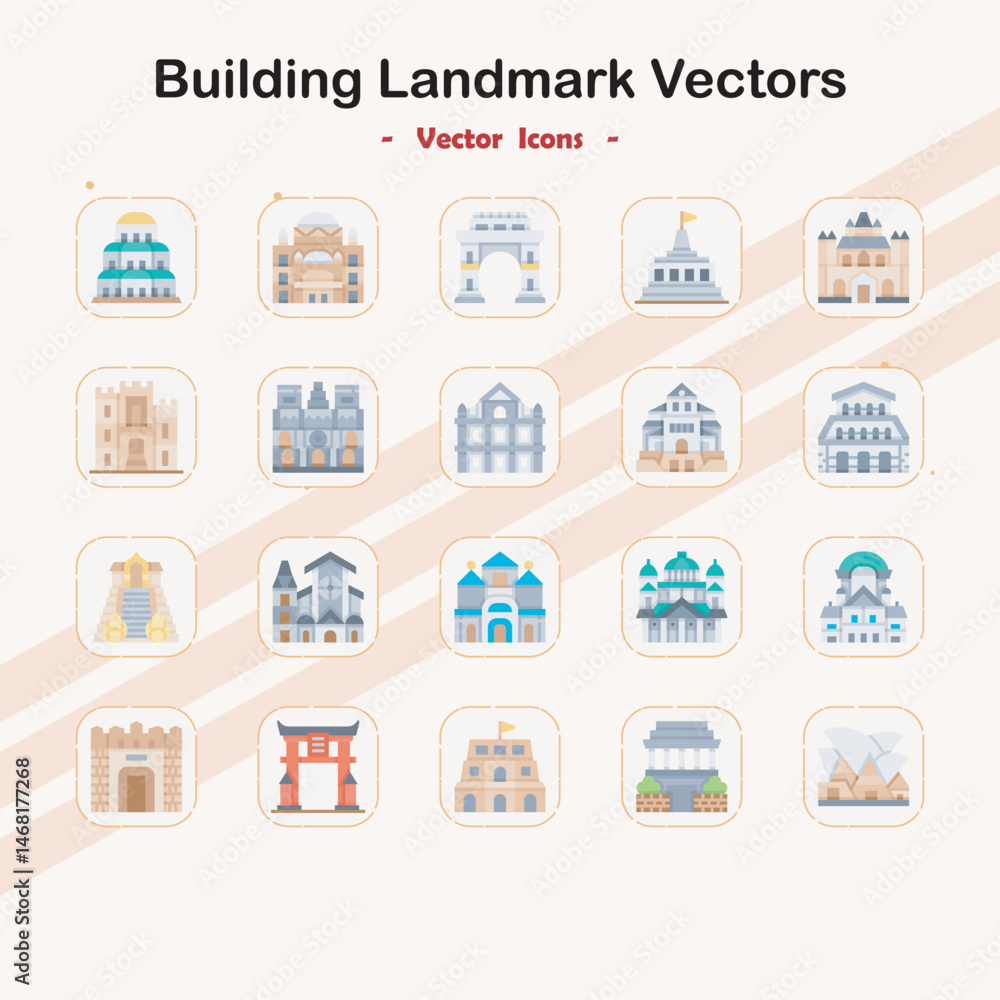 Building Landmark Vector Icons for Presentations and Slides Building Landmark Vector Icons for Presentations and Slides