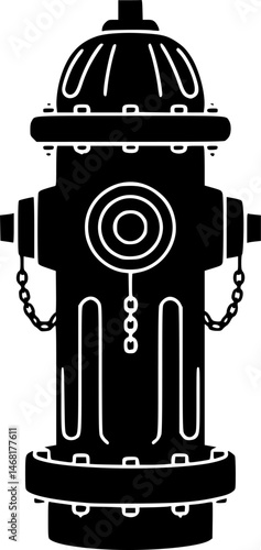 fire hydrant icon illustration, fire hydrant black silhouette logo svg vector
