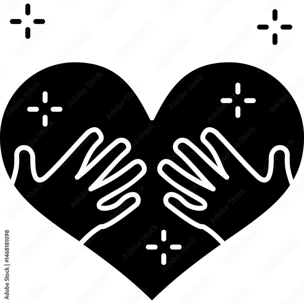 Obraz premium Heart hug Icon