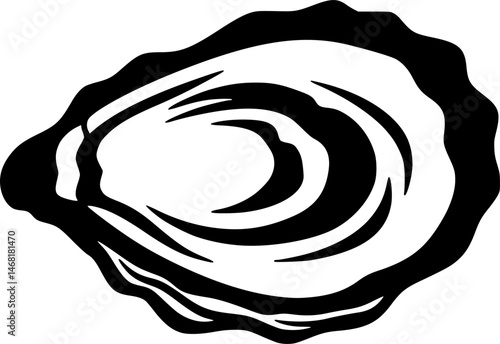 oyster black silhouette logo svg vector, oyster icon illustration.
