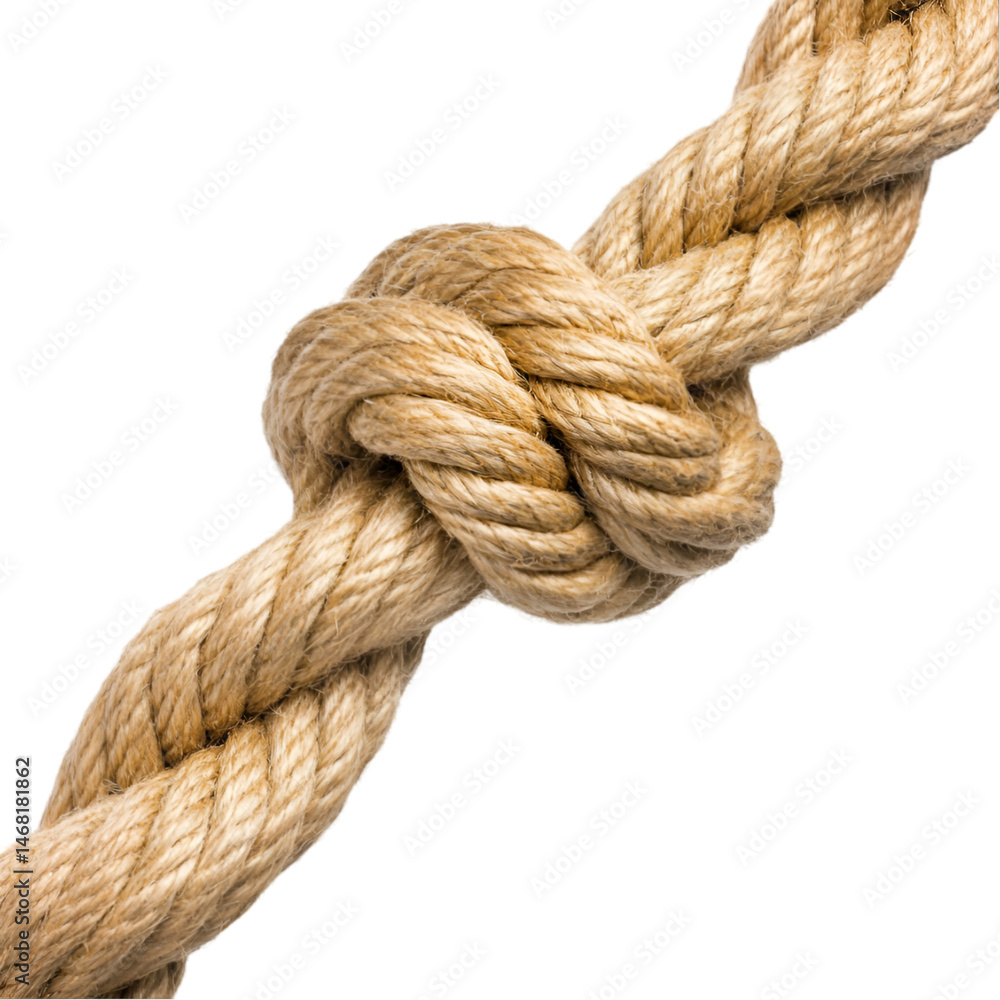 Strong nautical rope knot detail textured beige fiber Strong nautical rope knot detail textured beige fiber
