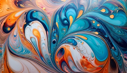 abstract beautiful drawing of ebru turkish style of painting ebru on water with acrylic paints swirls waves a stylish combination of natural luxury
