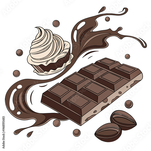 chocolate bars chocolate splashes liquid chocola