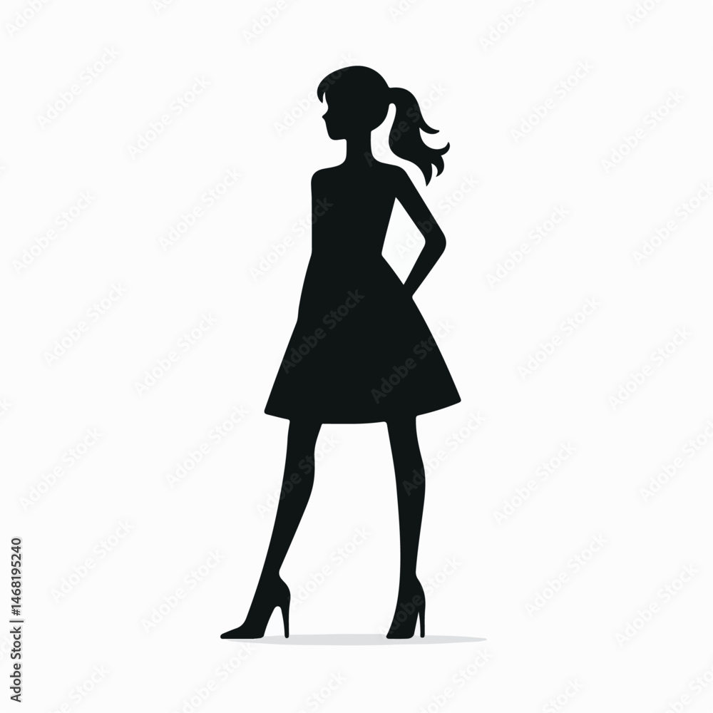 silhouette vector illustration of a standing person silhouette vector illustration of a standing person