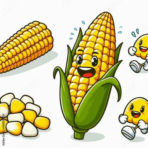 corn cartoon vector illustration