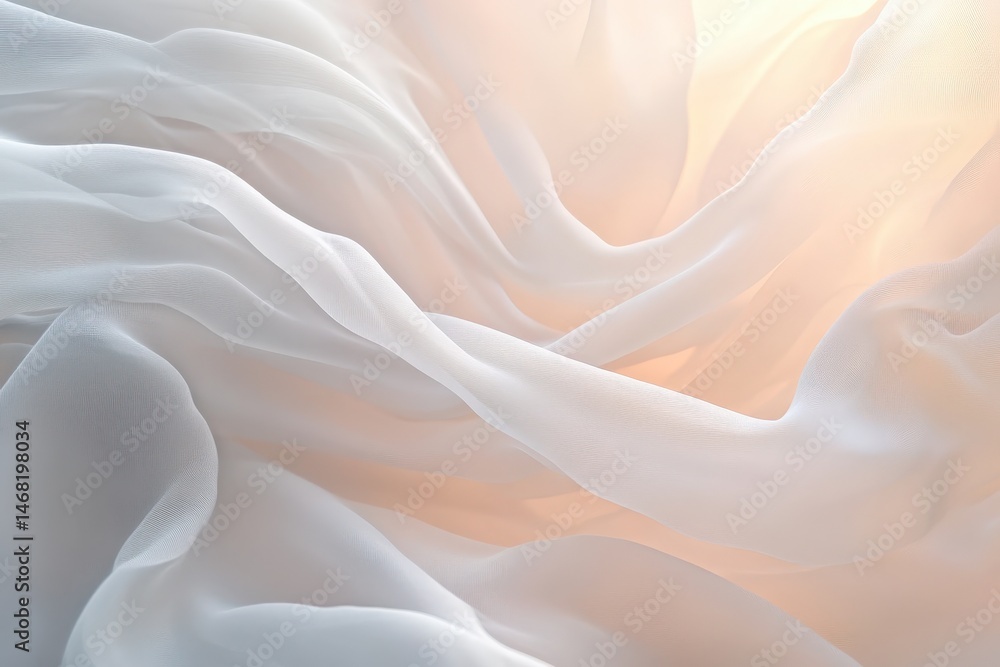 Fototapeta premium Soft, flowing, sheer fabric texture in light.