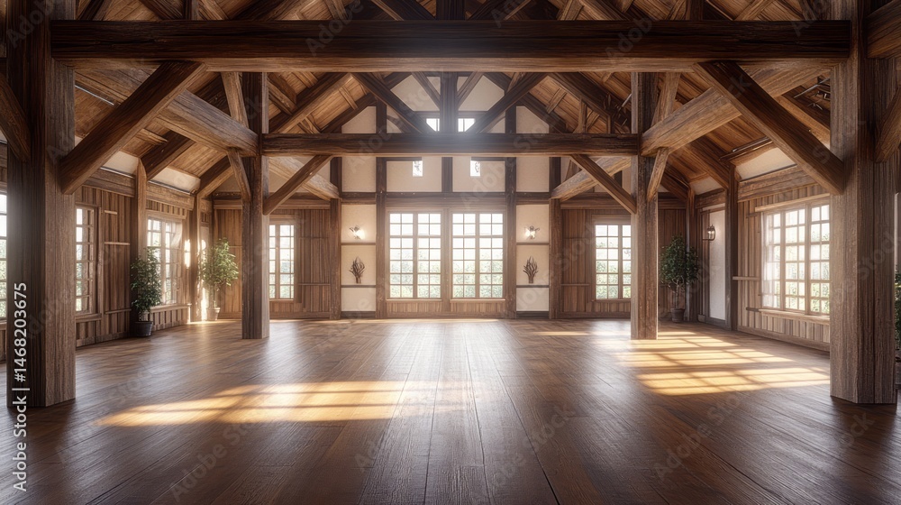 Spacious, timber-framed interior with abundant natural light. Spacious, timber-framed interior with abundant natural light.