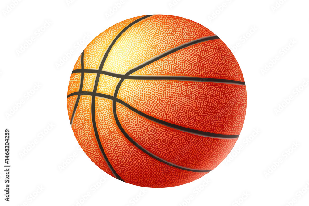 Fototapeta premium Isolated orange basketball ball on white background on transparent background