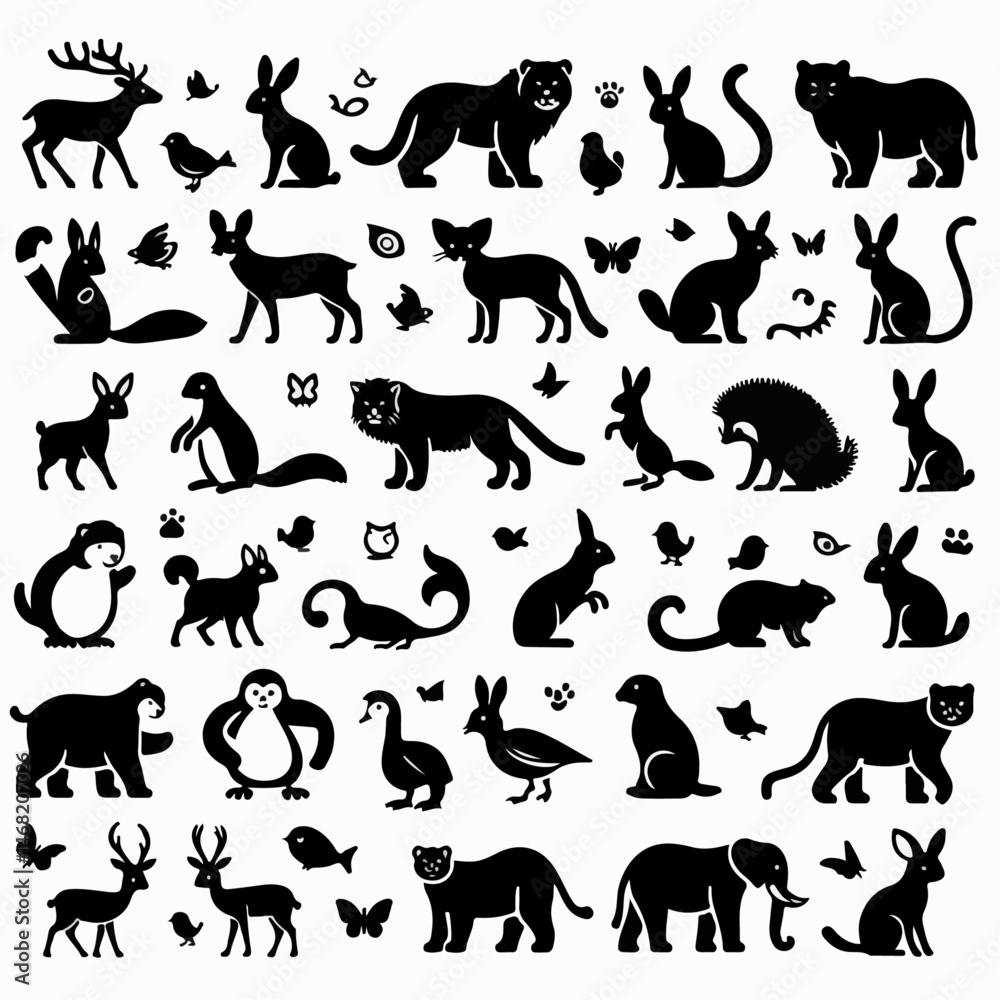 animal silhouette vector illustration animal silhouette vector illustration