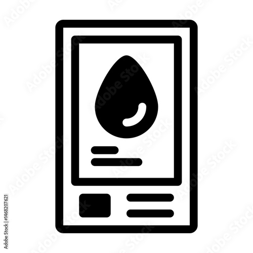 hemoglobin test. This is a vector single icon with a semi solid style. perfect for any purpose, such as website design, mobile app design, logo design, pattern design, etc.