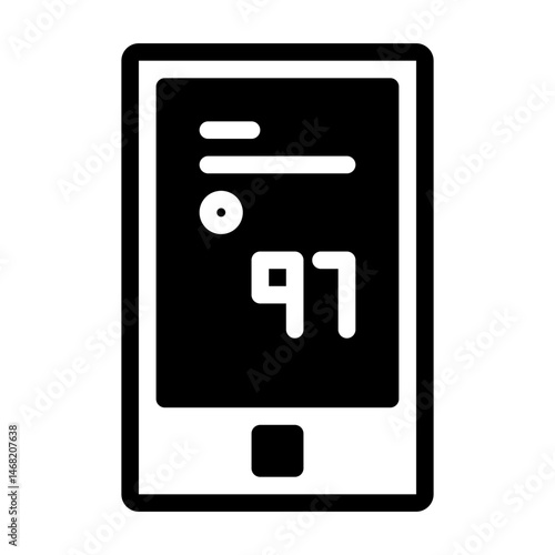 pulse oximeter. This is a vector single icon with a semi solid style. perfect for any purpose, such as website design, mobile app design, logo design, pattern design, etc.