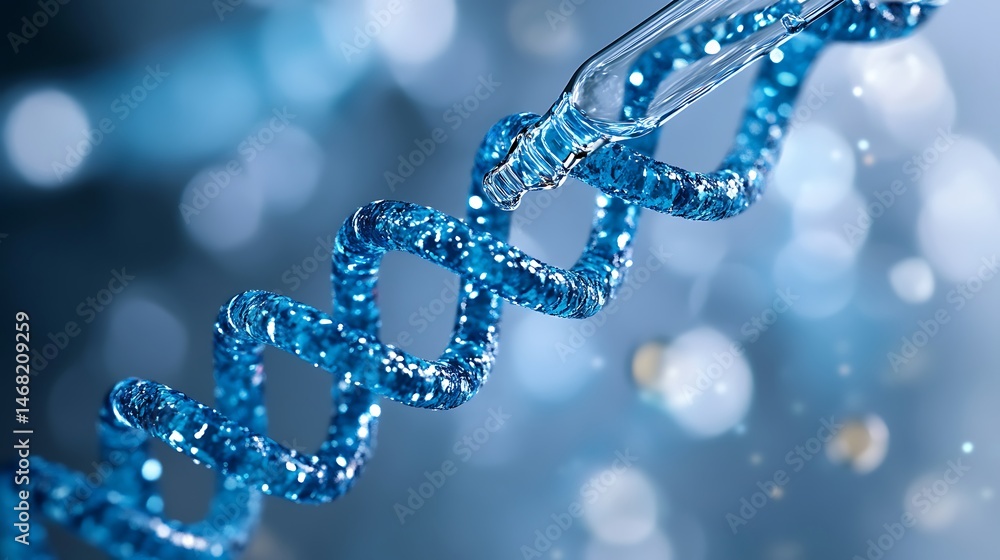 Pipette with Blue Liquid in Laboratory Setting, Close-up of a pipette with blue liquid above a test tube, bokeh background Pipette with Blue Liquid in Laboratory Setting, Close-up of a pipette with blue liquid above a test tube, bokeh background