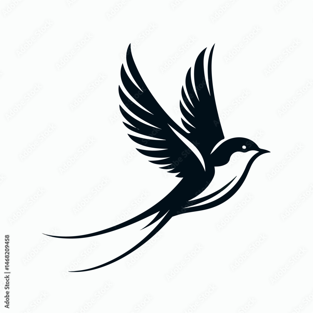 Fototapeta premium swallow bird silhouette vector illustration
