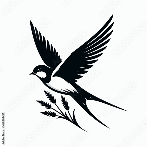swallow bird silhouette vector illustration