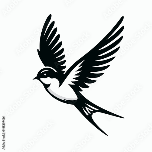 swallow bird silhouette vector illustration