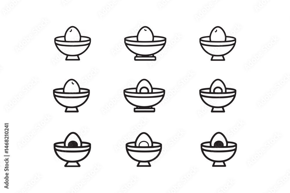 Egg Curry minimalist 2D line drawing Egg Curry minimalist 2D line drawing