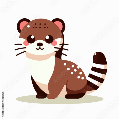 cartoon weasel vector illustration