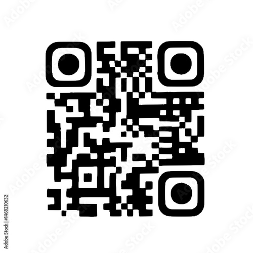 Black and White QR Code on Transparent Background