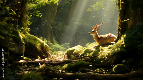 Naklejka deer in the woods