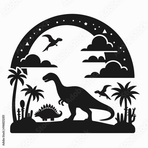 dinosaur silhouette vector illustration