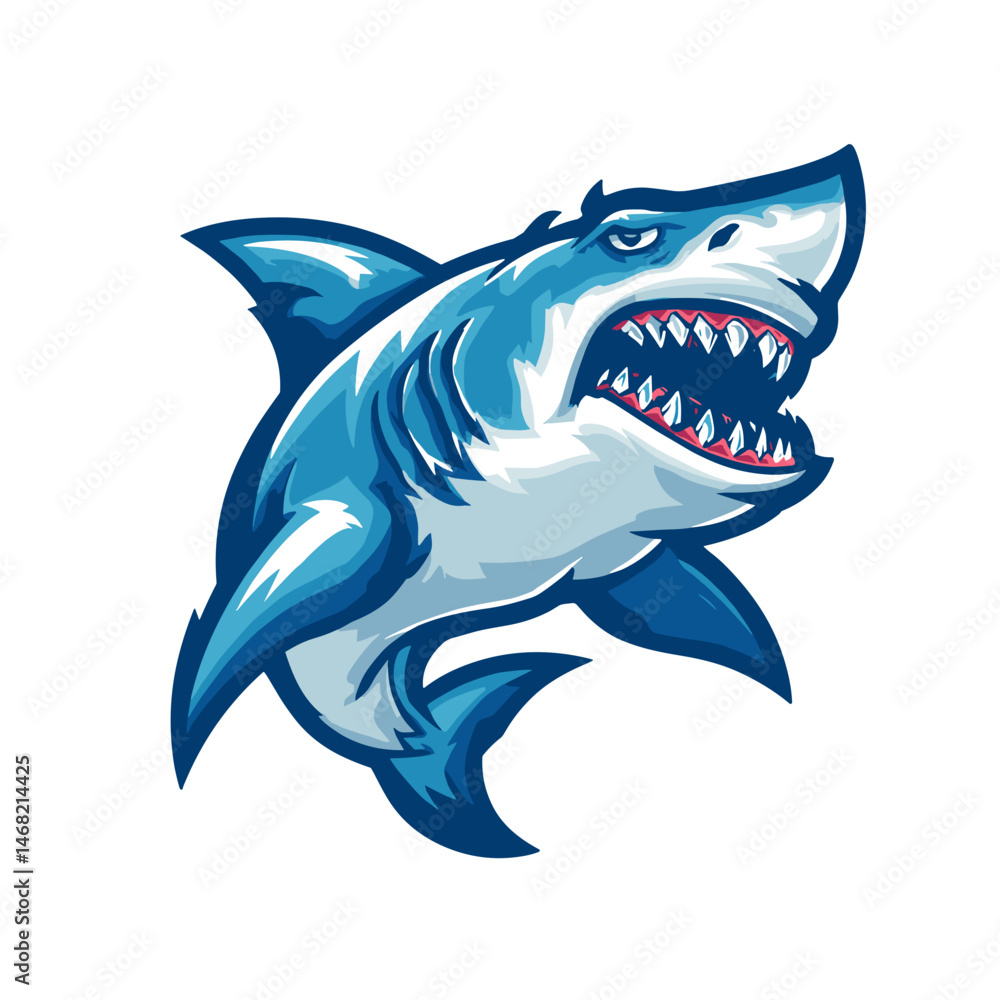 Dynamic vector logo design featuring a fierce shark emblem for esports teams and gaming events Dynamic vector logo design featuring a fierce shark emblem for esports teams and gaming events