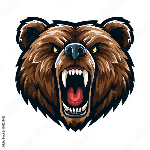 Fierce bear mascot logo designed for competitive esports team branding and identity representation