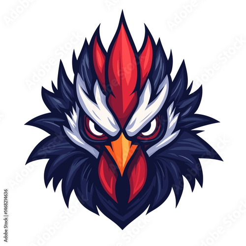 Esports logo featuring a fierce bird design with sharp features and vivid colors