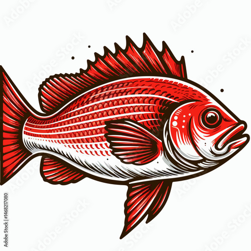 red snapper fish vector illustration