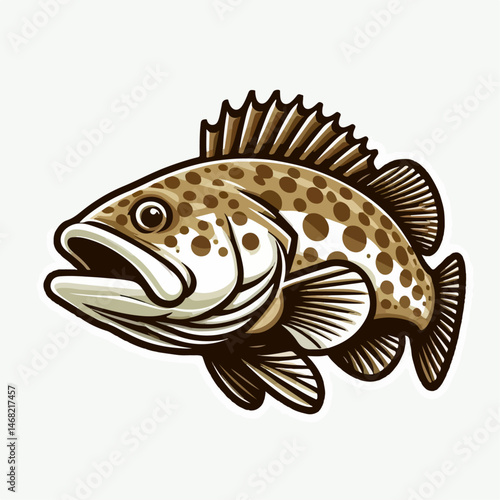 grouper fish vector illustration