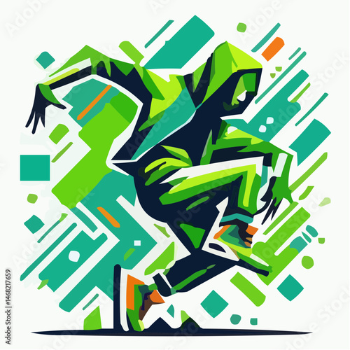 Sport Dancing Icon - Colorful Graffiti Style Dance Move  