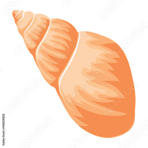 icon of a yellow seashell, namely the shell of a crustacean, for marine and summer designs