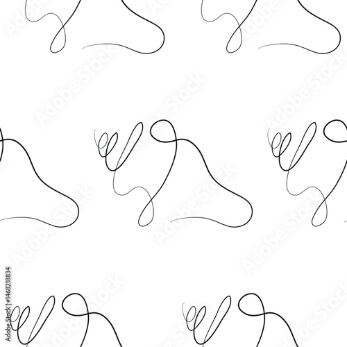 pattern with a seashell icon drawn with a thin line in line art style, for various marine designs and company logos