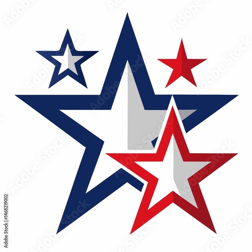 Red White and Navy Blue Stars